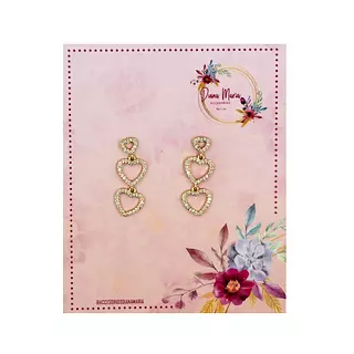 Aretes Triple de Corazón Diana Maria