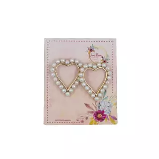 Aretes Perlas Corazón Diana Maria