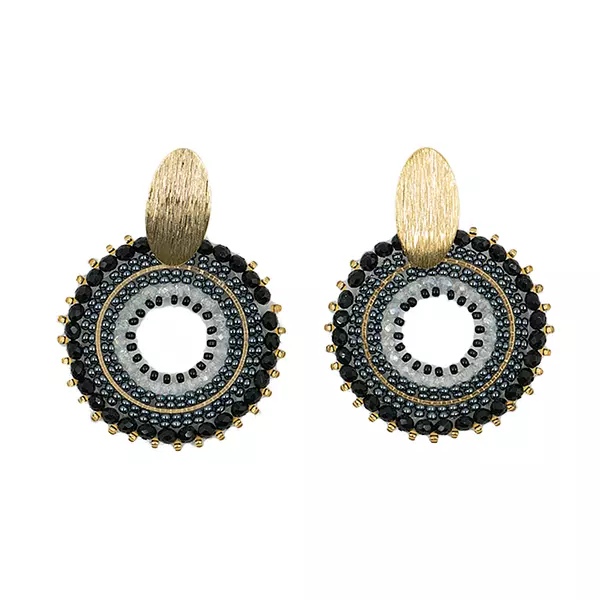 Aretes Redondos Negros Aretes Sasa